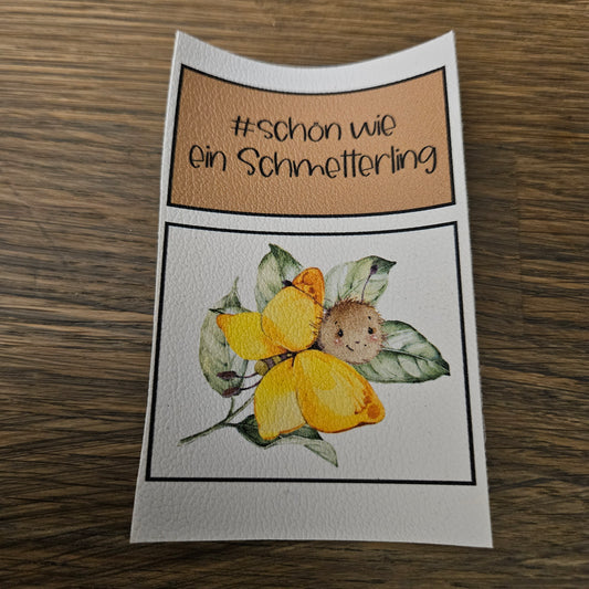 Kunstlederlabel Set - Schön wie ein Schmetterling