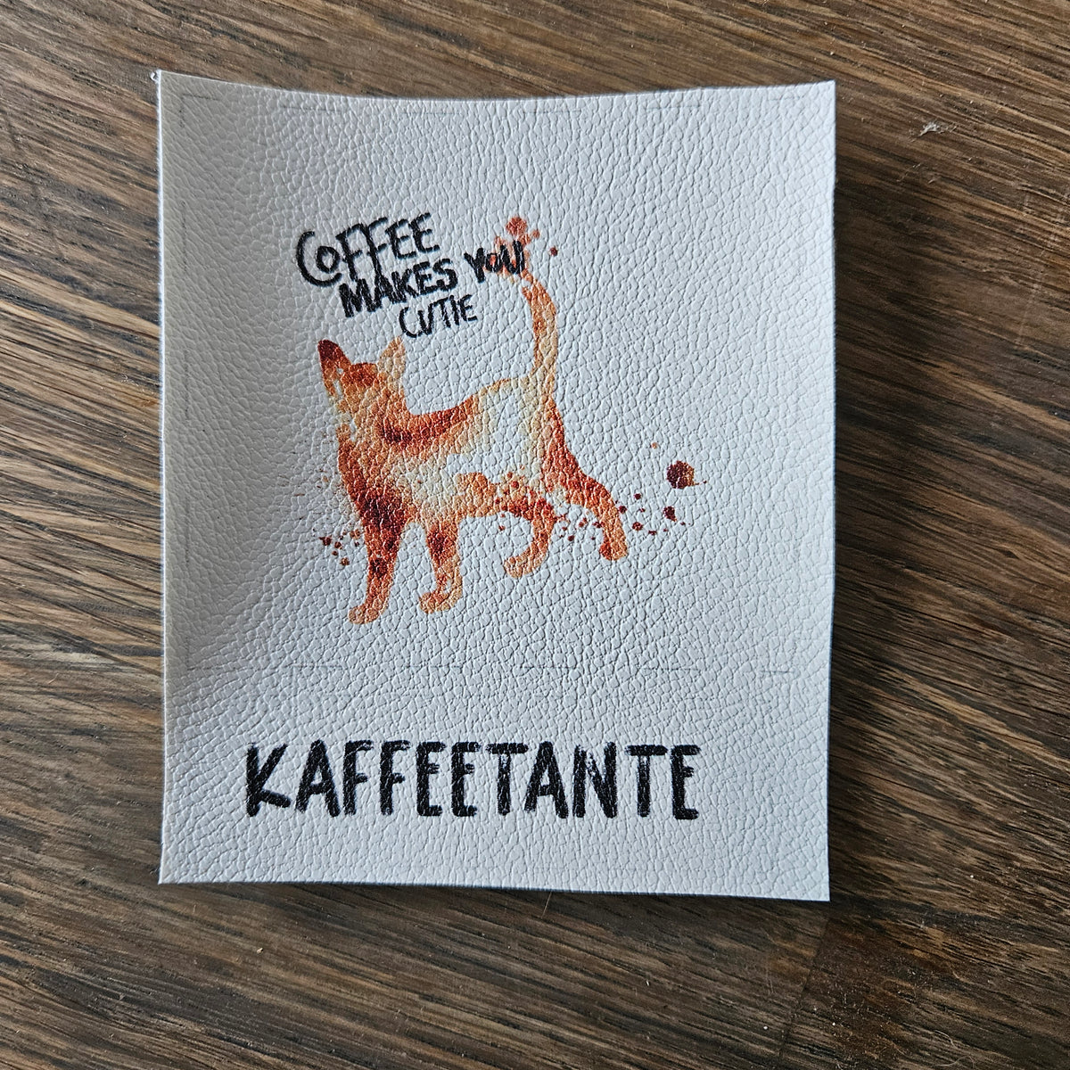 Kunstlederlabel Set - Kaffee Katze