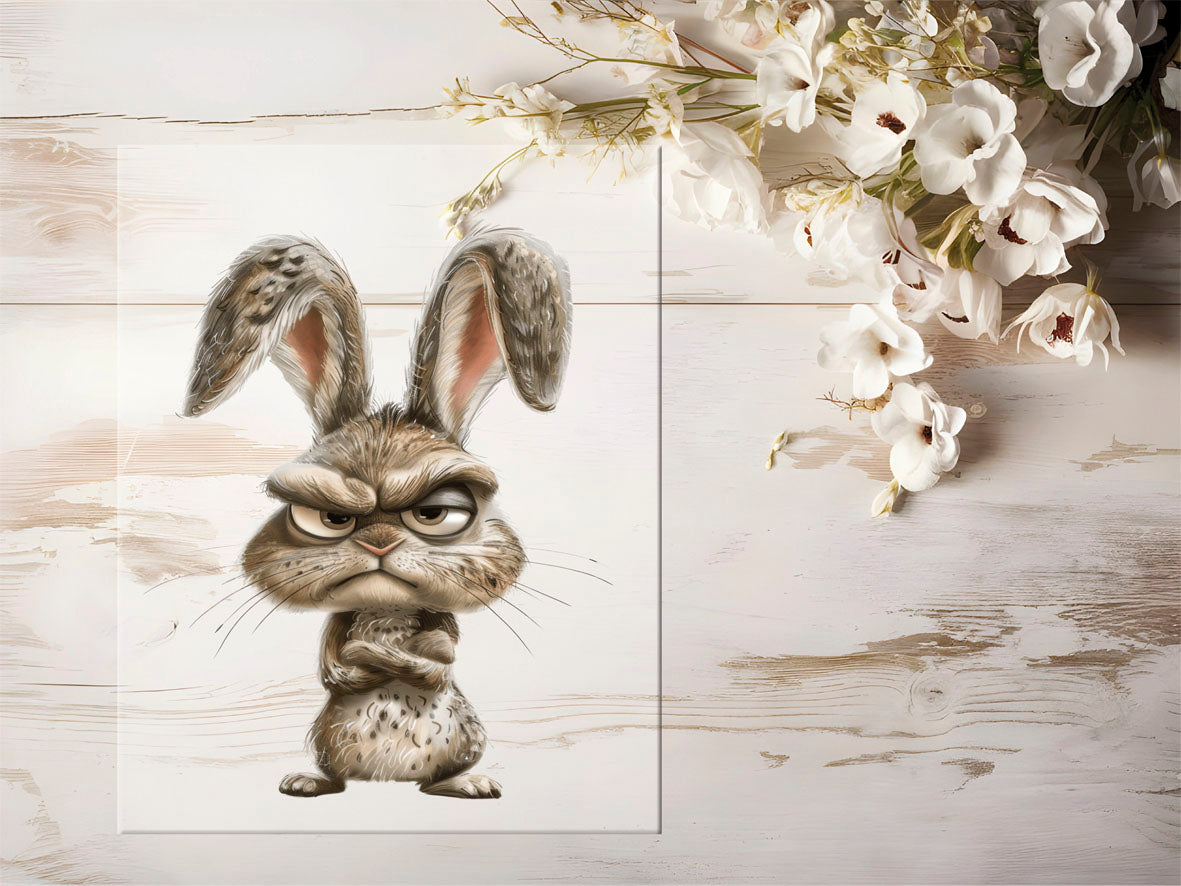 Bügelbild - Grumpy Hase #1549