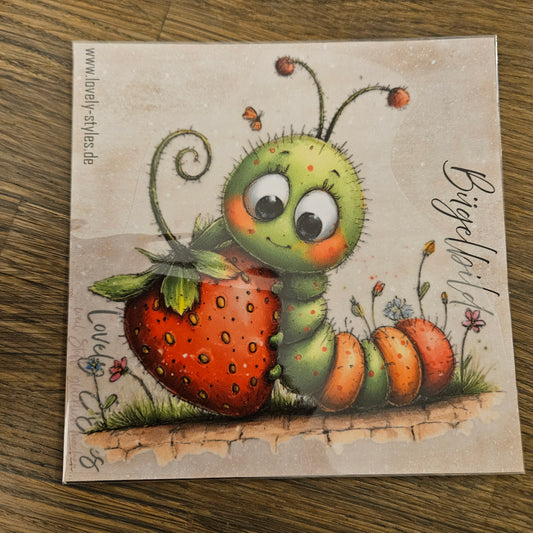 Bügelbild - Süße Raupe ca. 15cm